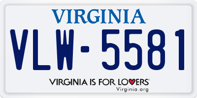 VA license plate VLW5581