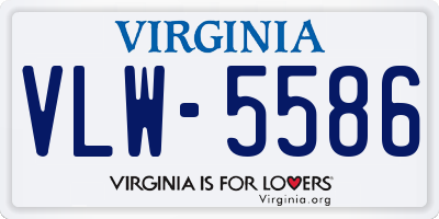 VA license plate VLW5586