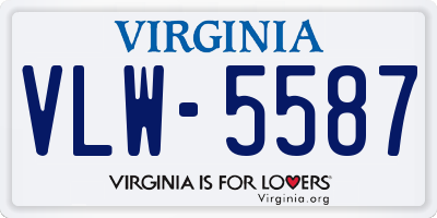 VA license plate VLW5587