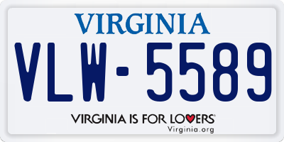 VA license plate VLW5589