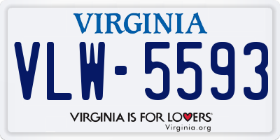 VA license plate VLW5593