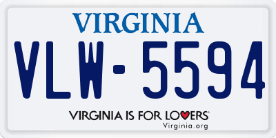 VA license plate VLW5594