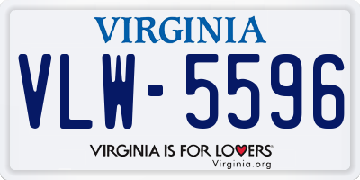 VA license plate VLW5596