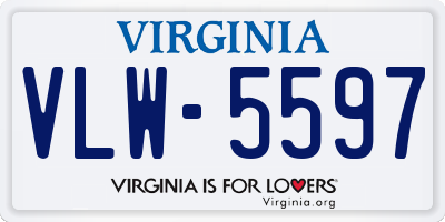 VA license plate VLW5597