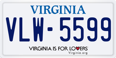 VA license plate VLW5599