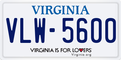 VA license plate VLW5600