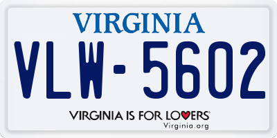 VA license plate VLW5602