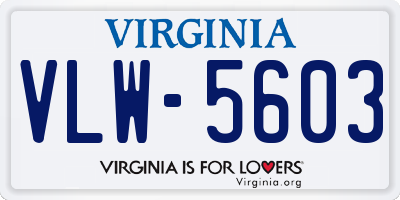 VA license plate VLW5603