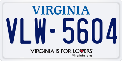 VA license plate VLW5604