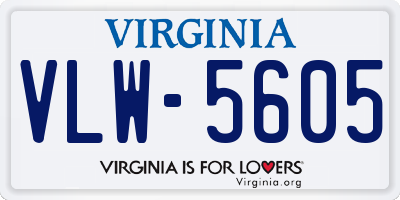 VA license plate VLW5605