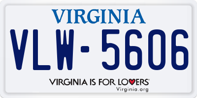 VA license plate VLW5606