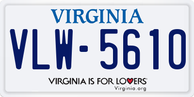 VA license plate VLW5610