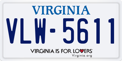 VA license plate VLW5611