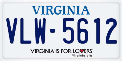 VA license plate VLW5612