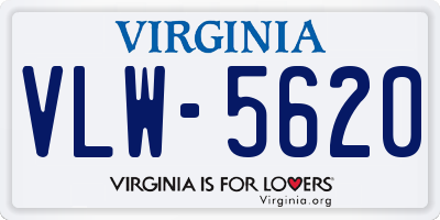 VA license plate VLW5620