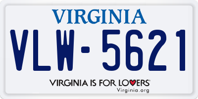 VA license plate VLW5621