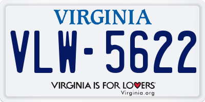 VA license plate VLW5622