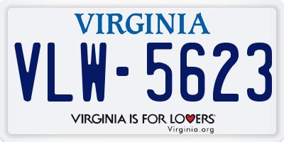 VA license plate VLW5623