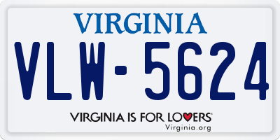 VA license plate VLW5624