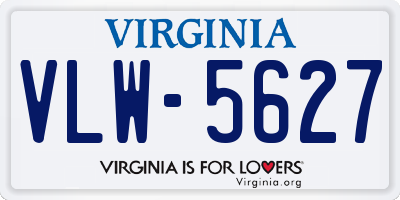 VA license plate VLW5627