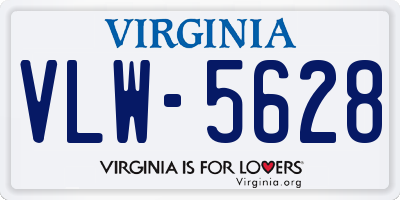 VA license plate VLW5628