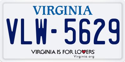 VA license plate VLW5629