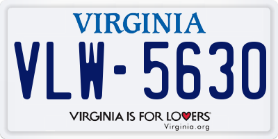 VA license plate VLW5630