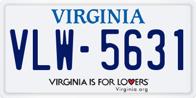 VA license plate VLW5631