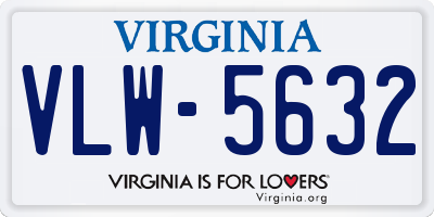 VA license plate VLW5632