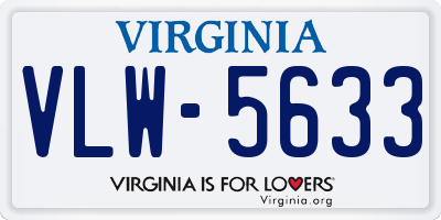 VA license plate VLW5633