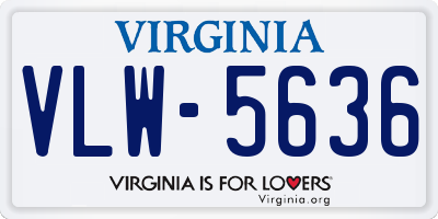 VA license plate VLW5636