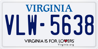 VA license plate VLW5638