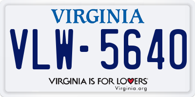 VA license plate VLW5640