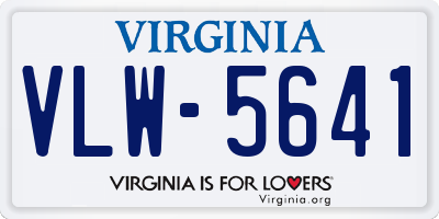 VA license plate VLW5641