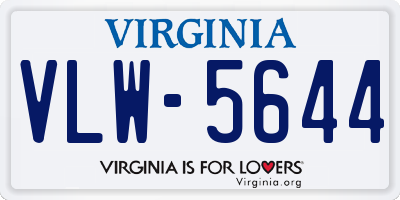 VA license plate VLW5644