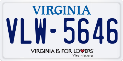 VA license plate VLW5646