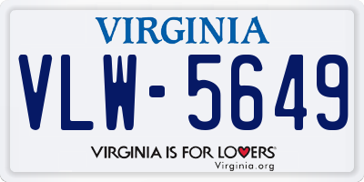 VA license plate VLW5649