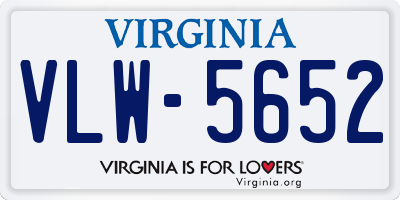 VA license plate VLW5652