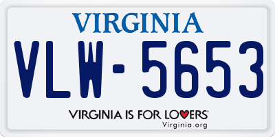 VA license plate VLW5653