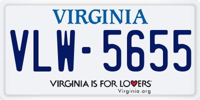 VA license plate VLW5655