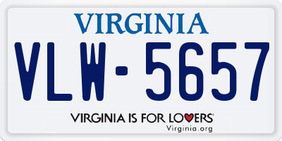 VA license plate VLW5657