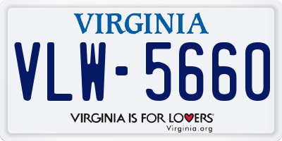 VA license plate VLW5660