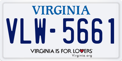 VA license plate VLW5661