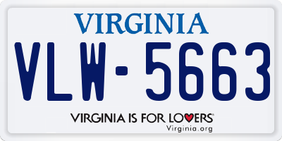 VA license plate VLW5663