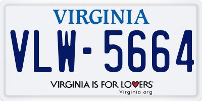 VA license plate VLW5664