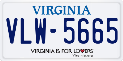 VA license plate VLW5665