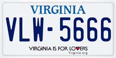 VA license plate VLW5666