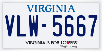 VA license plate VLW5667