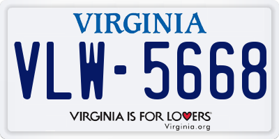 VA license plate VLW5668