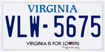 VA license plate VLW5675